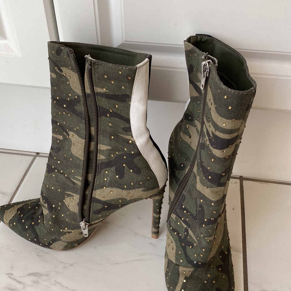 Steve Madden combat sparkly boot heels